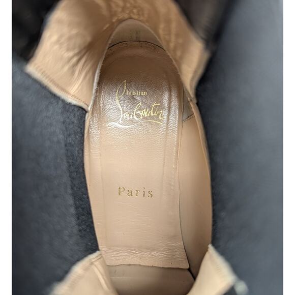 Christian Louboutin Montezu Chelsea Lug Sole Ankle Boot Chunky Patent 39 - Picture 9 of 13